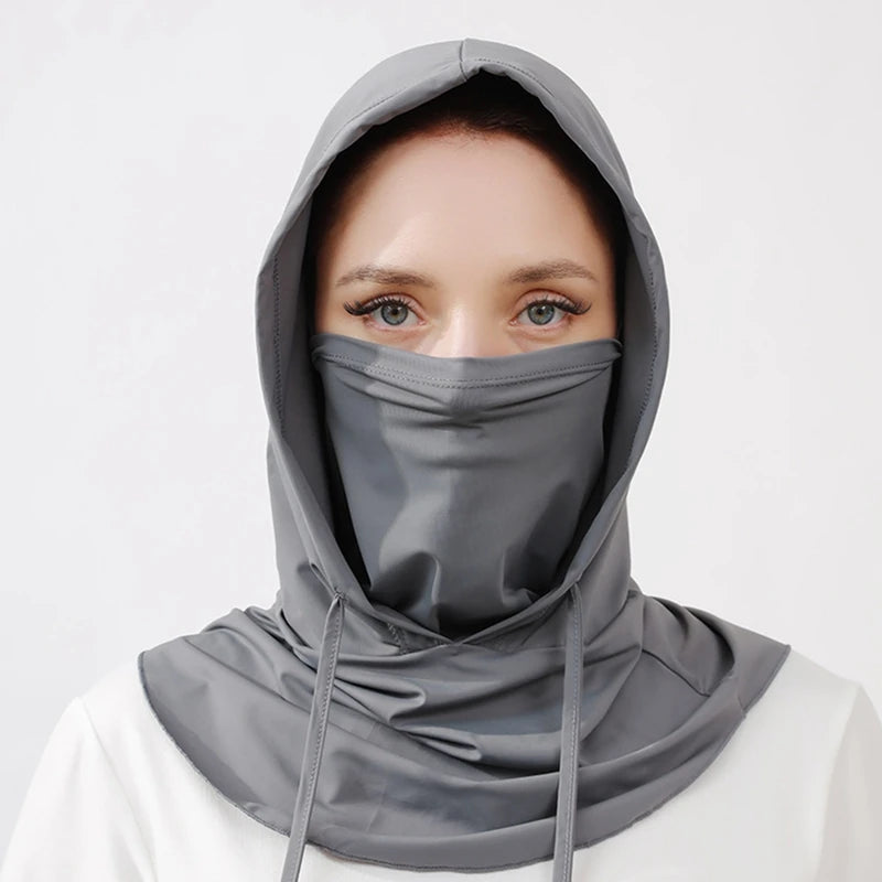Summer UV Protection Neck Cover Outdoor Balaclava Scarf Sport Face Mask Snood Hood Hat Windproof Cooling Breathable Cycling Cap