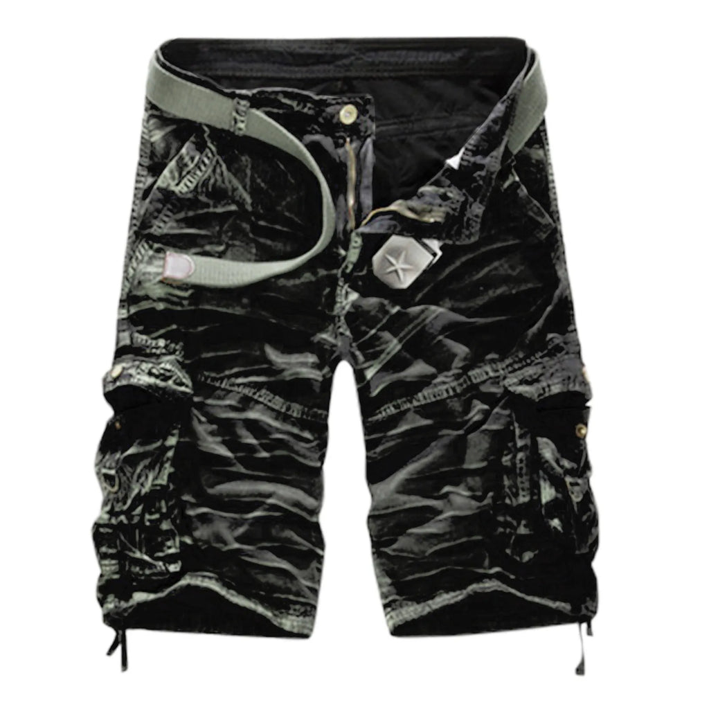 Men'S Denim Shorts With Distressed Details Fashion Sports Cotton Zipper Pocket Camouflage Casual Short Pants For Men Summer
