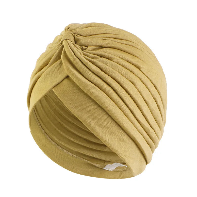 Stretchy Knot Twist Turban Bandanas Women Headscarf Bonnet Muslim Hijab Indian Hats Female Chemo Cap Adult Solid Color Head Wrap