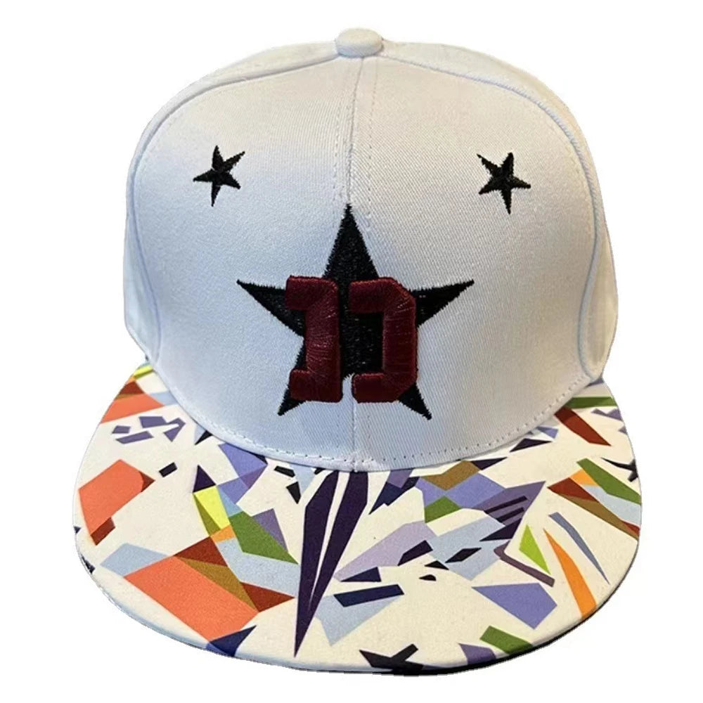 New Fashion Men's Letter Embroidery Tide All-match Flat Brim Baseball Cap Summer Hip-hop Hat Outdoor Shade Adjustable Peaked Cap