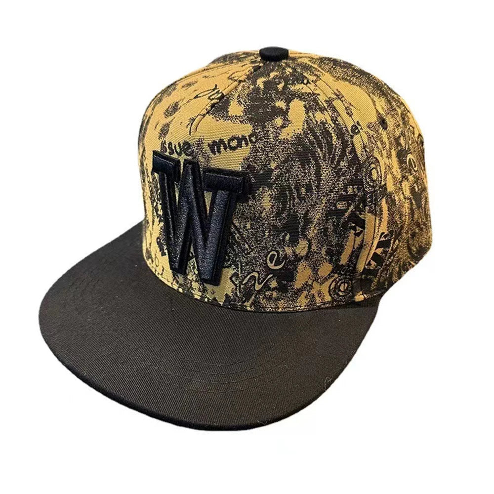New Fashion Men's Letter Embroidery Tide All-match Flat Brim Baseball Cap Summer Hip-hop Hat Outdoor Shade Adjustable Peaked Cap