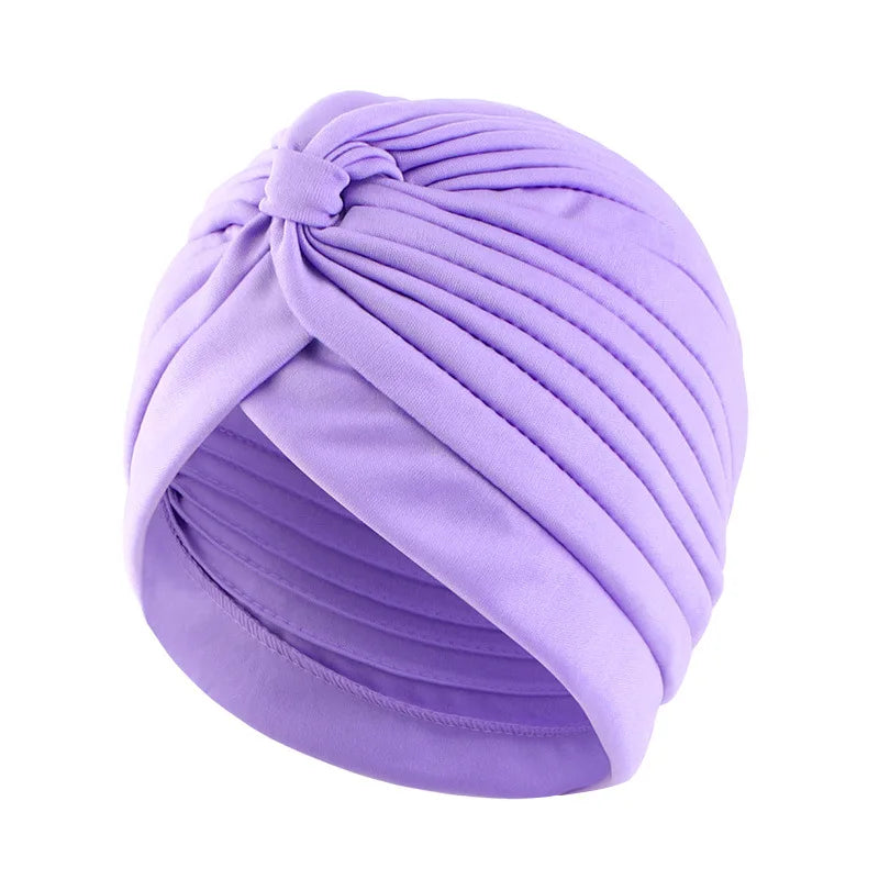 Stretchy Knot Twist Turban Bandanas Women Headscarf Bonnet Muslim Hijab Indian Hats Female Chemo Cap Adult Solid Color Head Wrap