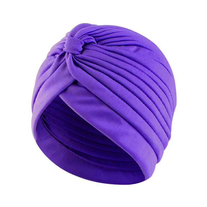 Stretchy Knot Twist Turban Bandanas Women Headscarf Bonnet Muslim Hijab Indian Hats Female Chemo Cap Adult Solid Color Head Wrap