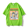 A Cure for Stupid People Clothing Male Breathable Tshirt Loose T-Shirts Harajuku Casual Cotton Short Sleeve Couple TEE
