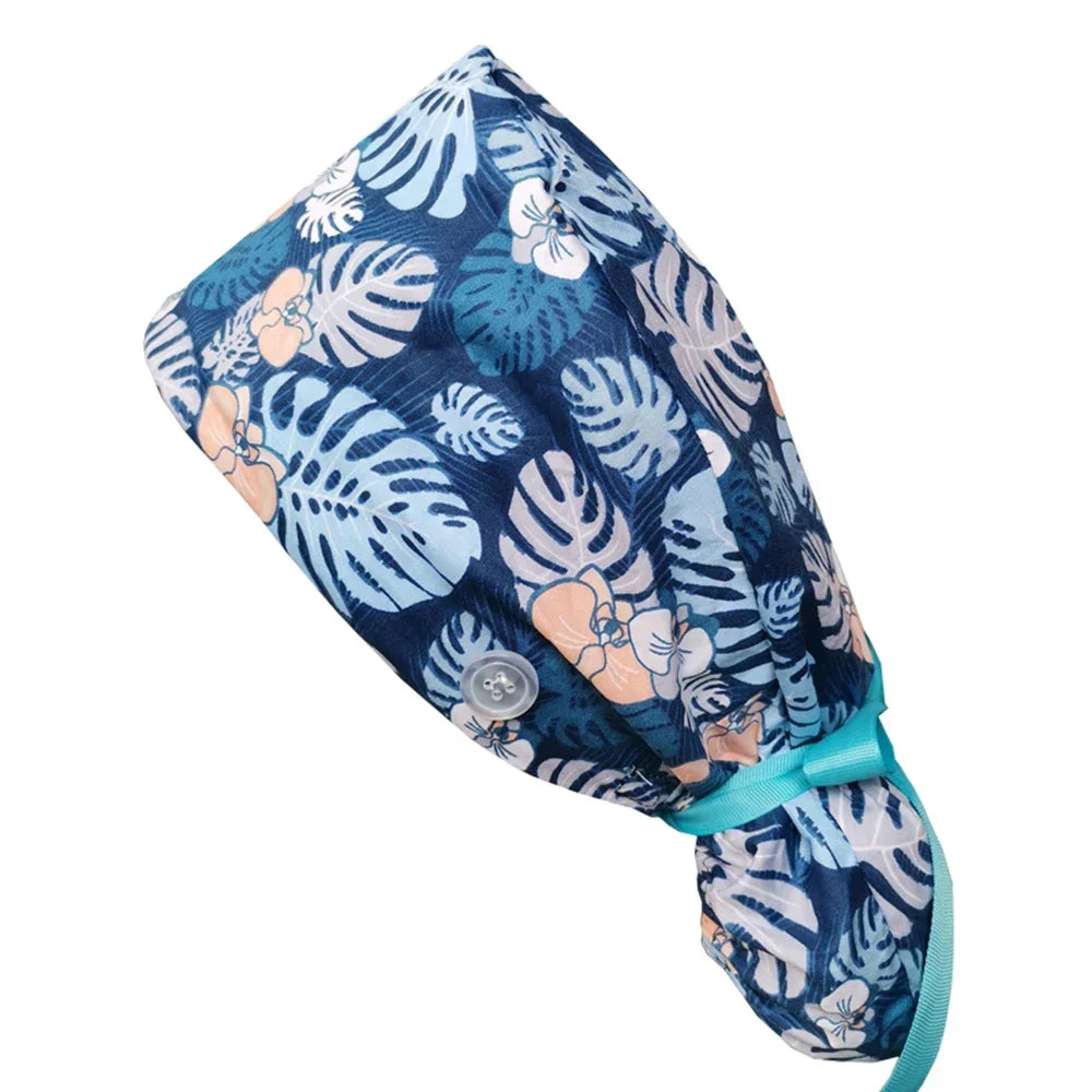 New Operating Room Working Hat Women Long Hair Cap Surgical Cap Eautician Cooking Chef Caps Nurse Headwear Turban