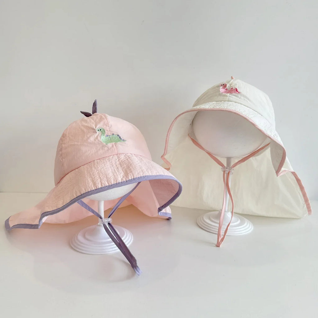 UV Block cap Baby’s summer hats beach accessories Boy Girls Sunshade Large brim Sunshade Shawl Breathable hat for sun protection