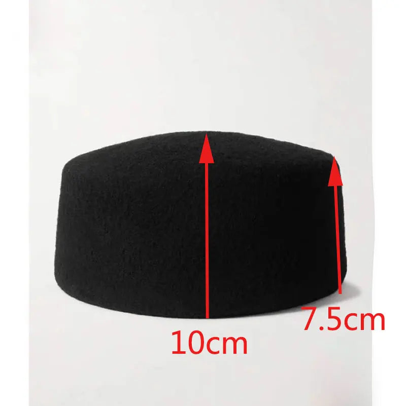 Retro Flight Attendant Ball Hat Women's 100% Wool Felt Beret Party Charming Hat Wedding Cocktail Party Medicine Box Hat