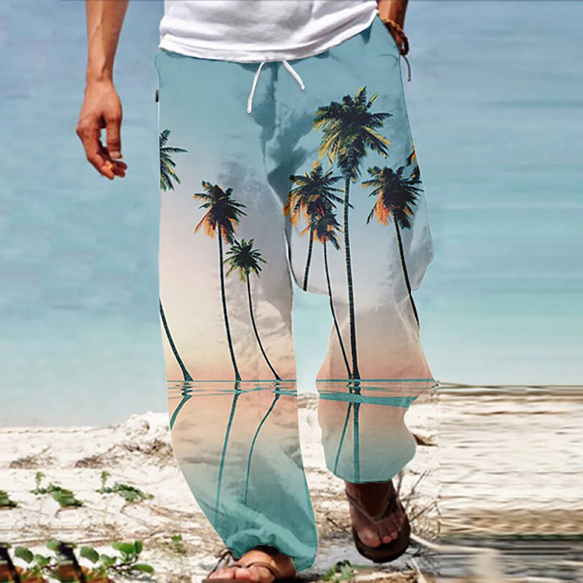 Summer Beach Hippie Harem Pants For Men Streetwear Baggy Boho Yoga Hawaiianss Drop Crotch Trouser Men'S Clothing Sports Pants