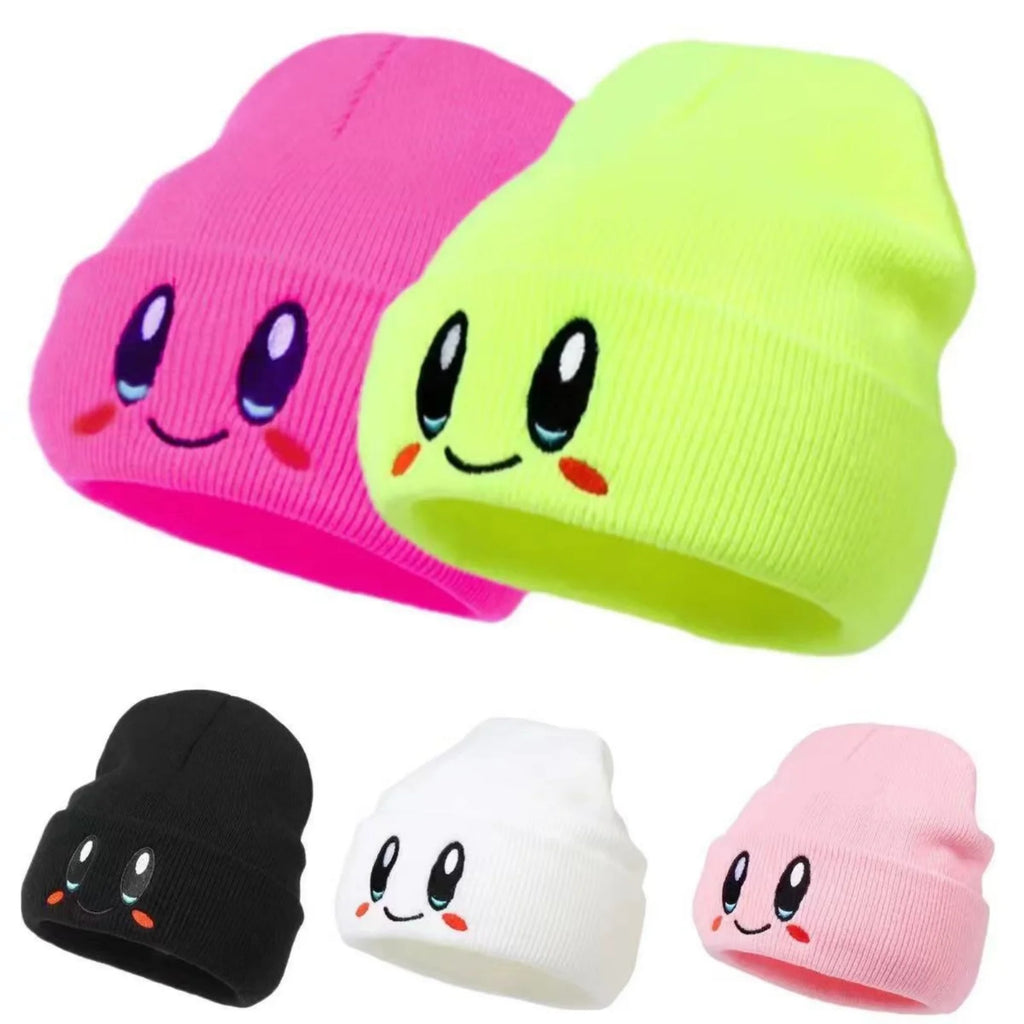 Big Eye Embroidery Elasticity Beanies  Cartoon Knitted Skull Caps Winter Warm Hip Hop Hats Men Crimping Melon Leather Hat