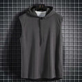 Mens Sleeveless Hooded Tank Tops Summer Gym Bodybuilding Fitness Sport Workout Singlet Solid Color Sports Vest
