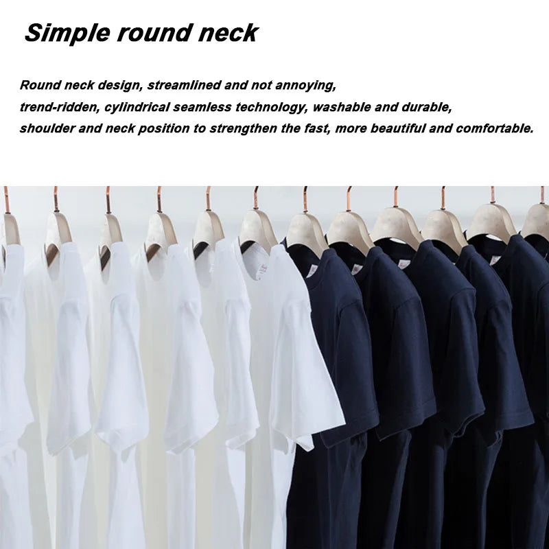 Summer Men's Cotton Blend High Quality Casual Sports Loose Cool Fashion Funny Focus Print Round Neck Short Sleeved T-shirt Tops