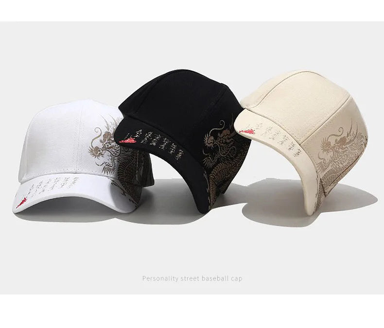 Chinese Style Dragon Pattern Baseball Hat For Men And Women, Versatile National Tide Cap, Hip Hop Hip Hop Skateboarding, Cool