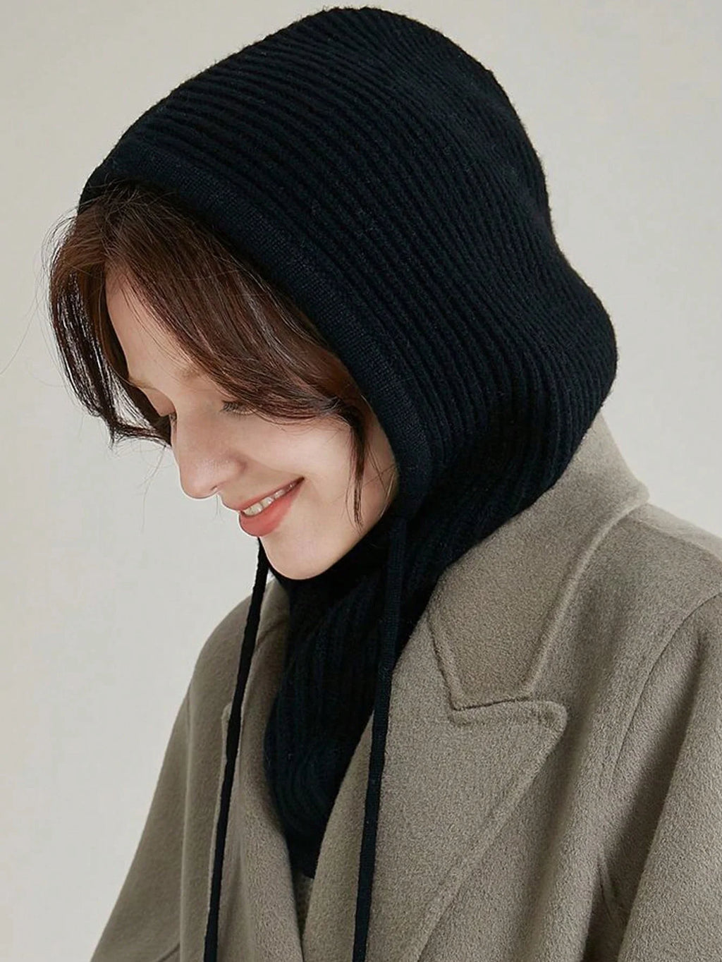 Winter Balaclava Hat for Men&Women Knitted Hooded Cap Outdoor Windproof Drawstring Hat One-Piece Neck Beanie Capofficial website
