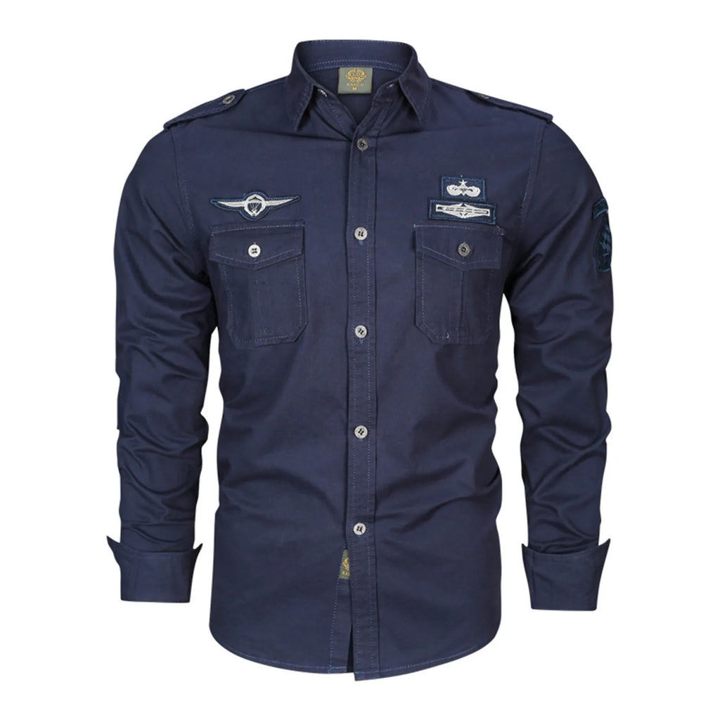 Men'S Solid Color Linen Shirt Mens Spring And Autumn Outdoor Tooling Solid Color Casual Long Sleeved Shirt VêTement Homme