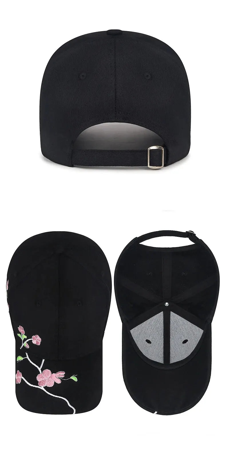 Hat Women's New National Tide Cap, Sunshade Sun Hat, Spring And Autumn Plum Blossom Embroidery National Style Baseball Cap