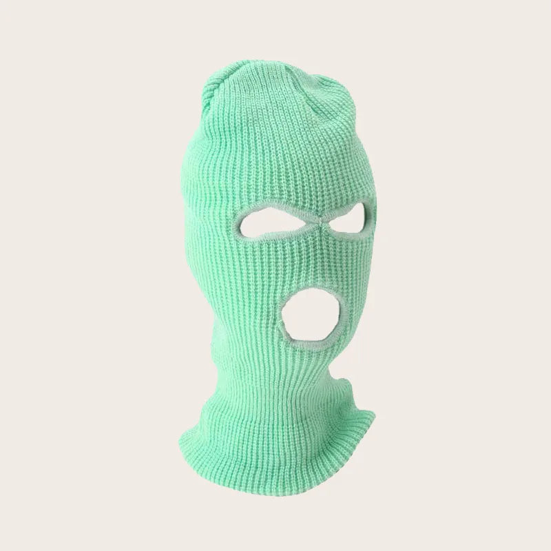 2023 New Black White 3 Hole Full Face Ski Mask Balaclava for Men Women Army Tactical CS Windproof Knit Beanies Winter Warm Caps