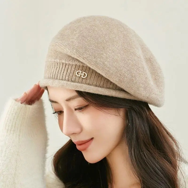 Women's Winter Knit Beret - Fashion  Hat Soft Warm Comfortable Stretchy Cap for Cold Weather