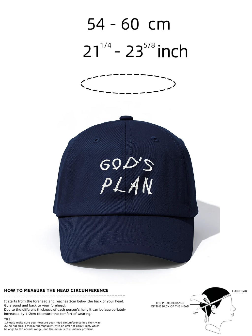 1pc GOD'S PLAN Embroidery Baseball Cap for Adults,Minimalist Retro Style Casual Soft Adjustable Dad Hat,Perfect As Gift