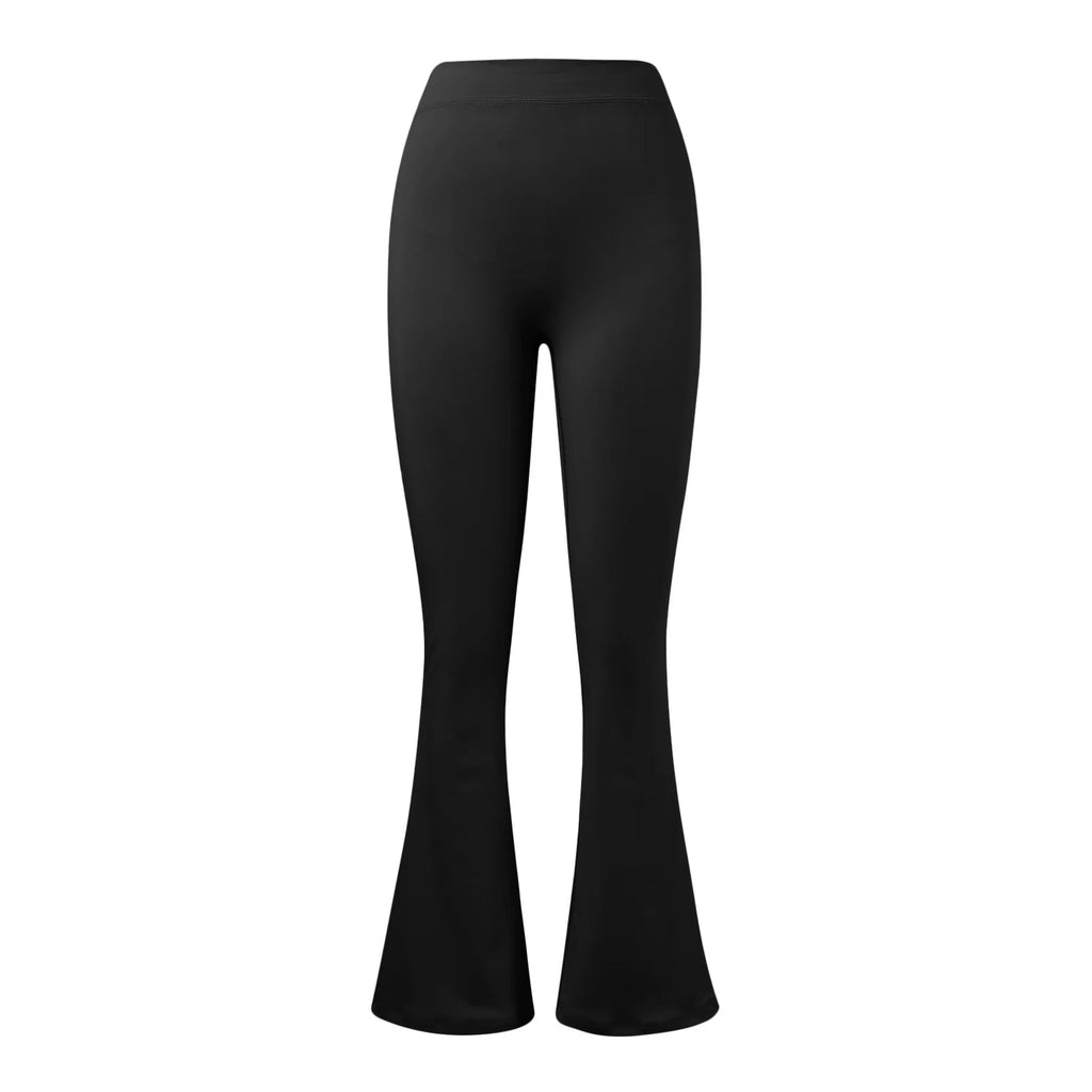 Fashion Micro Horn Leggings Women V-back Waist Sports Pants High Waist Push Up Butt Gym Pants Solid Slim Casual Leggings