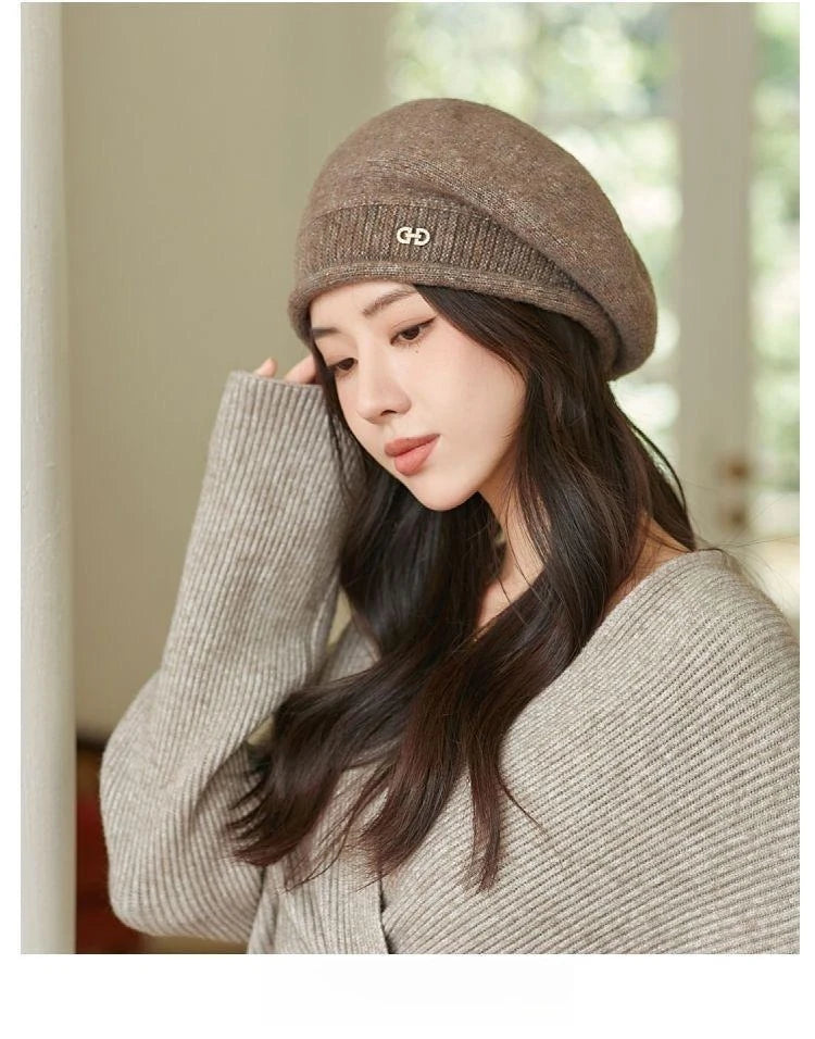 Women's Winter Knit Beret - Fashion  Hat Soft Warm Comfortable Stretchy Cap for Cold Weather