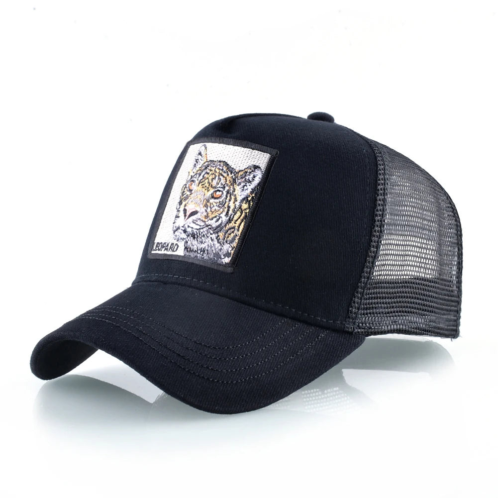 Fashion Trucker Caps With Embroidery Goat Patch Four Seasons Snapback Baseball Cap For Men Women Adjustable Visor Hat