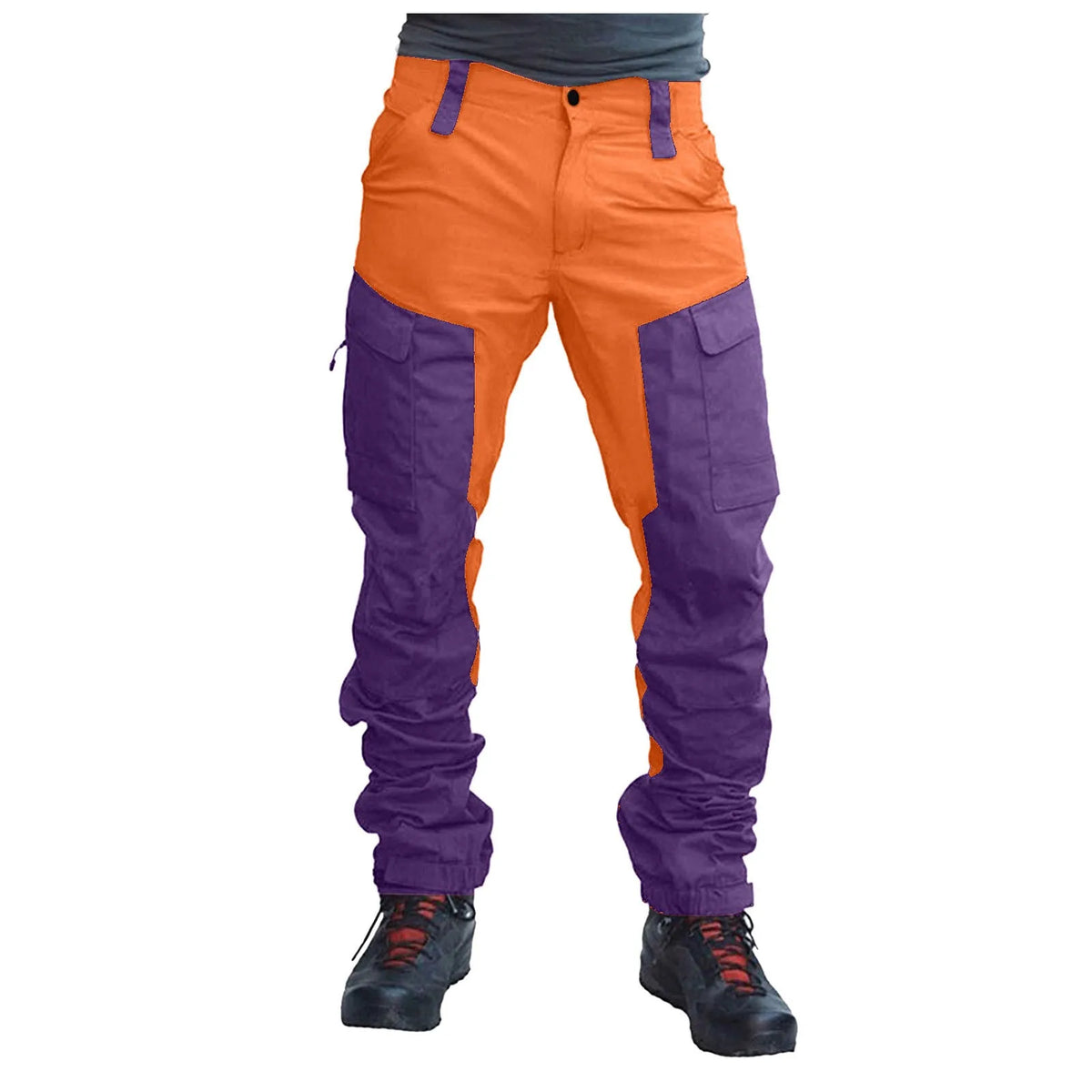 Men'S Cargo Pants Two Tone Patchwork Casual Cargo Pants Jogging Work Cargo Trousers Male Men'S Clothing