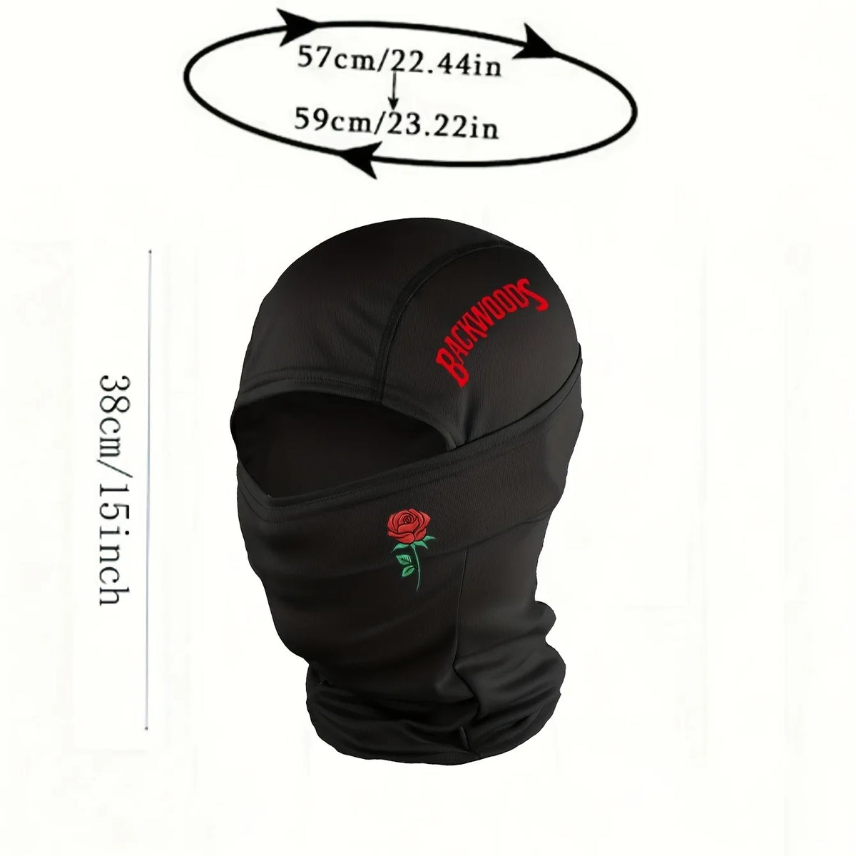 1pc/2pcs optional - Rose BackWOODS printed balaclava hat windproof dustproof breathable - unisex outdoor sports full face mask
