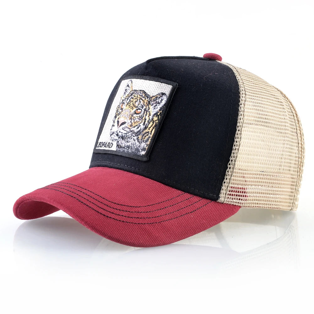 Fashion Trucker Caps With Embroidery Goat Patch Four Seasons Snapback Baseball Cap For Men Women Adjustable Visor Hat