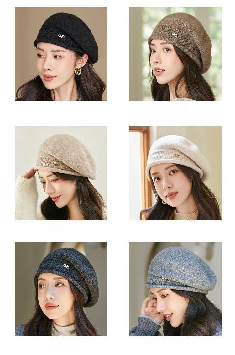 Women's Winter Knit Beret - Fashion  Hat Soft Warm Comfortable Stretchy Cap for Cold Weather