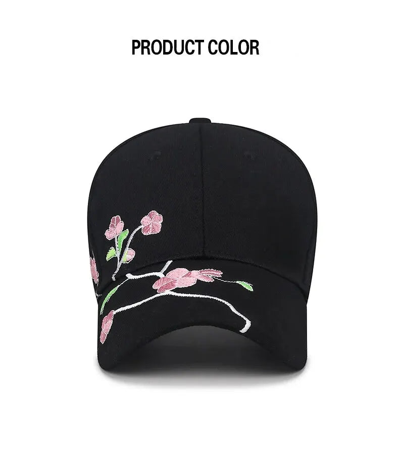 Hat Women's New National Tide Cap, Sunshade Sun Hat, Spring And Autumn Plum Blossom Embroidery National Style Baseball Cap
