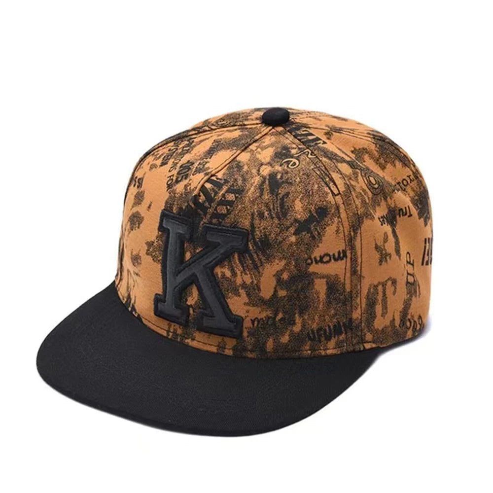 New Fashion Men's Letter Embroidery Tide All-match Flat Brim Baseball Cap Summer Hip-hop Hat Outdoor Shade Adjustable Peaked Cap