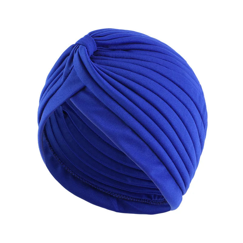 Stretchy Knot Twist Turban Bandanas Women Headscarf Bonnet Muslim Hijab Indian Hats Female Chemo Cap Adult Solid Color Head Wrap