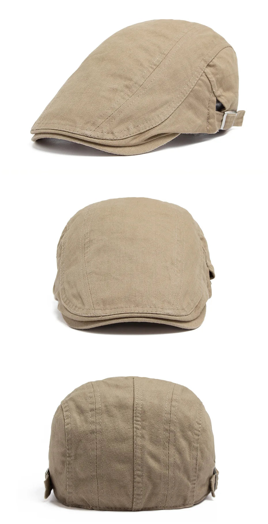 Beret Hat for Men Casual British Style Spring and Autumn Casual Forward Hat Cotton Vintage Solid Color Sunshade Baseball Cap